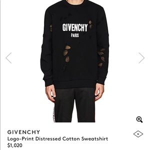 Givenchy Distressed Logo Crewneck Sweatshirt